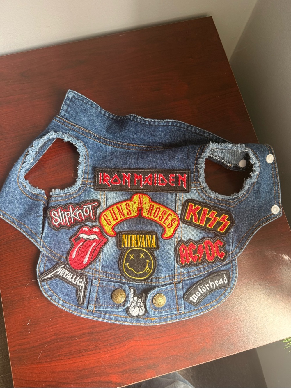 Dog Vest-Rock Band Patches from Etsy